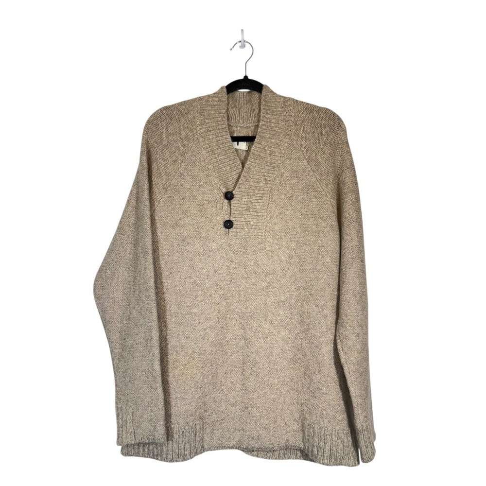 Rogan NYC Alpaca Blend Shawl Collar Sweater Mens XL Made In Peru Huckberry Beige